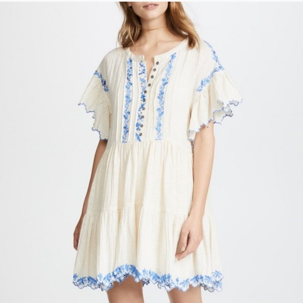 Free People Santiago Embroidered Mini Dress Size Medium
